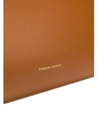 Табачная кожаная большая сумка от Mansur Gavriel