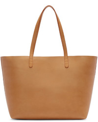 Табачная кожаная большая сумка от Mansur Gavriel