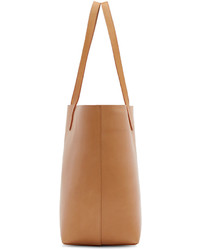 Табачная кожаная большая сумка от Mansur Gavriel