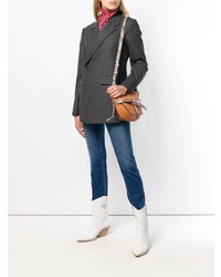 Табачная кожаная поясная сумка от Loewe