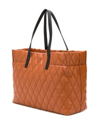 Табачная кожаная стеганая большая сумка от Givenchy