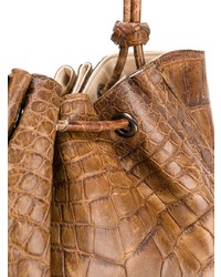 Табачная кожаная сумка-мешок от Giorgio Armani Vintage