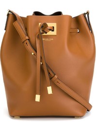 Табачная кожаная сумка-мешок от Michael Kors