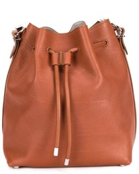 Табачная кожаная сумка-мешок от Proenza Schouler