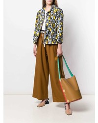 Табачная кожаная сумка-мешок от Marni