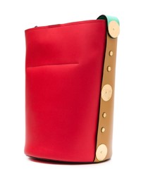 Табачная кожаная сумка-мешок от Marni