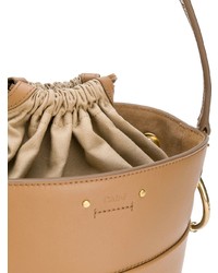 Табачная кожаная сумка-мешок от Chloé