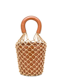 Табачная кожаная сумка-мешок от Staud