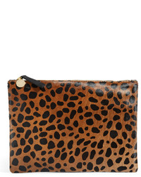 Табачная кожаная сумка с леопардовым принтом