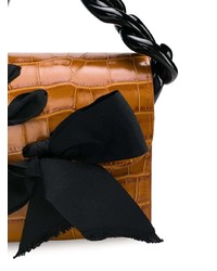 Табачная кожаная сумка-саквояж со змеиным рисунком от MARQUES ALMEIDA