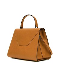 Табачная кожаная сумка-саквояж от Valextra