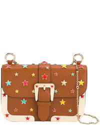 Женская табачная кожаная сумка со звездами от RED Valentino