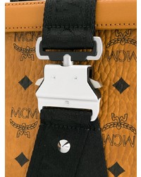 Табачная кожаная сумка через плечо с принтом от MCM