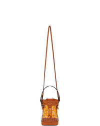 Табачная кожаная сумка через плечо от Fendi