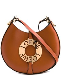 Табачная кожаная сумка через плечо от Loewe