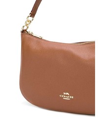 Табачная кожаная сумка через плечо от Coach