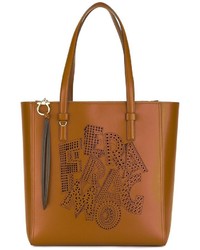 Женская табачная кожаная сумка от Salvatore Ferragamo