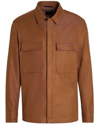 Мужская табачная куртка-рубашка от Zegna