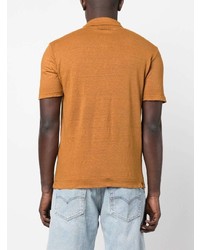 Мужская табачная льняная футболка-поло от Massimo Alba