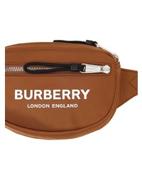 Мужская табачная поясная сумка из плотной ткани от Burberry