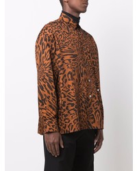 Мужская табачная рубашка с длинным рукавом с леопардовым принтом от Études