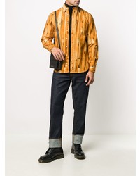Мужская табачная рубашка с длинным рукавом с принтом от Gitman Vintage