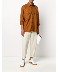 Мужская табачная рубашка с длинным рукавом от Paul Smith