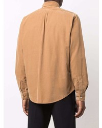 Мужская табачная рубашка с длинным рукавом от Aspesi