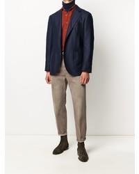 Мужская табачная рубашка с длинным рукавом от Brunello Cucinelli