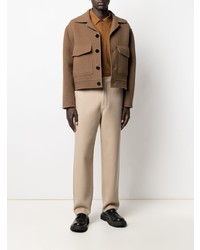 Мужская табачная рубашка с длинным рукавом от Ami Paris