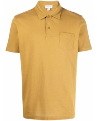 Мужская табачная футболка-поло от Sunspel