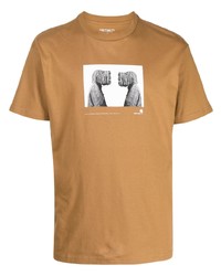 Мужская табачная футболка с круглым вырезом с принтом от Carhartt WIP
