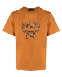 Мужская табачная футболка с круглым вырезом с принтом от MCM