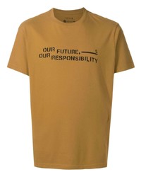 Мужская табачная футболка с круглым вырезом с принтом от OSKLEN