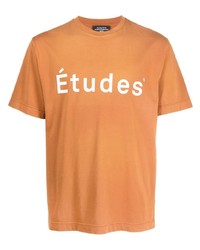 Мужская табачная футболка с круглым вырезом с принтом от Études