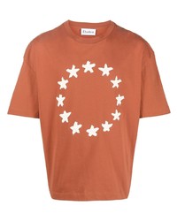 Табачная футболка с круглым вырезом со звездами