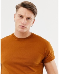 Мужская табачная футболка с круглым вырезом от ASOS DESIGN