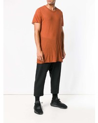 Мужская табачная футболка с круглым вырезом от Rick Owens