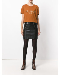 Женская табачная футболка с принтом от Balmain