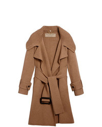 Женское табачное вязаное пальто от Burberry