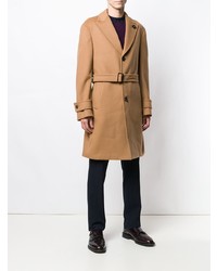 Табачное длинное пальто от Lardini