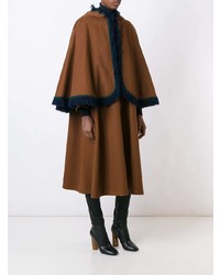 Табачное пальто-накидка от Yves Saint Laurent Vintage