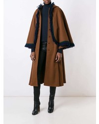 Табачное пальто-накидка от Yves Saint Laurent Vintage