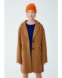 Женское табачное пальто от Pull&Bear