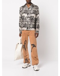 Мужские табачные джинсы с принтом от Amiri