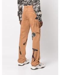 Мужские табачные джинсы с принтом от Amiri