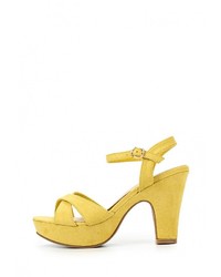 Табачные замшевые босоножки на каблуке от Mada-Emme