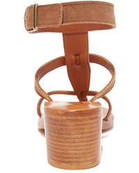 Женские табачные замшевые босоножки от K. Jacques