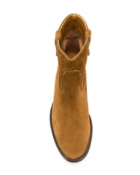 Табачные замшевые ботильоны от Via Roma 15