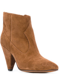 Табачные замшевые ботильоны от Buttero